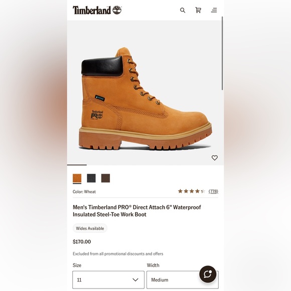 Men’s Timberland Pro Direct Attach Waterproof Soft Toe 6” - Picture 2 of 8